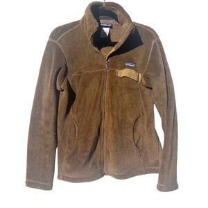 Patagonia  full zip brown teddy fleece jacket size women’s medium M